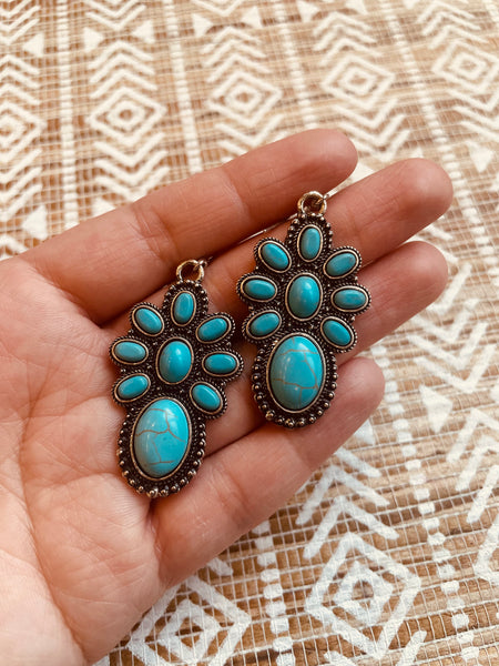 Turquoise Big Stone Earrings
