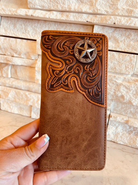 Lone Star Concho Men's Long Leather Wallet – U Need Me