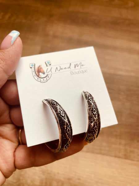 Silvertone Hoop Earrings