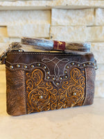 Floral Embroidered Clutch/Crossbody Bag - Montana West