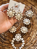 White Stone/Coppertone Squash Blossom Necklace and Earring Set