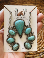 Turquoise Silvertone Necklace
