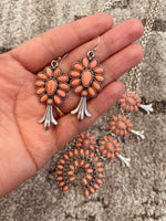 Peach Squash Blossom Necklace & Earring Set