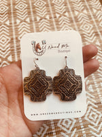 Engraved Silvertone Earrings