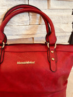 Red Wide Tote/Crossbody Bag - Montana West